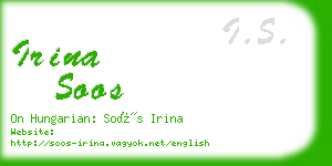 irina soos business card